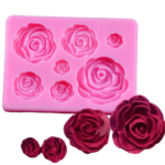 7 Cavity Rose Flower Candle Mould