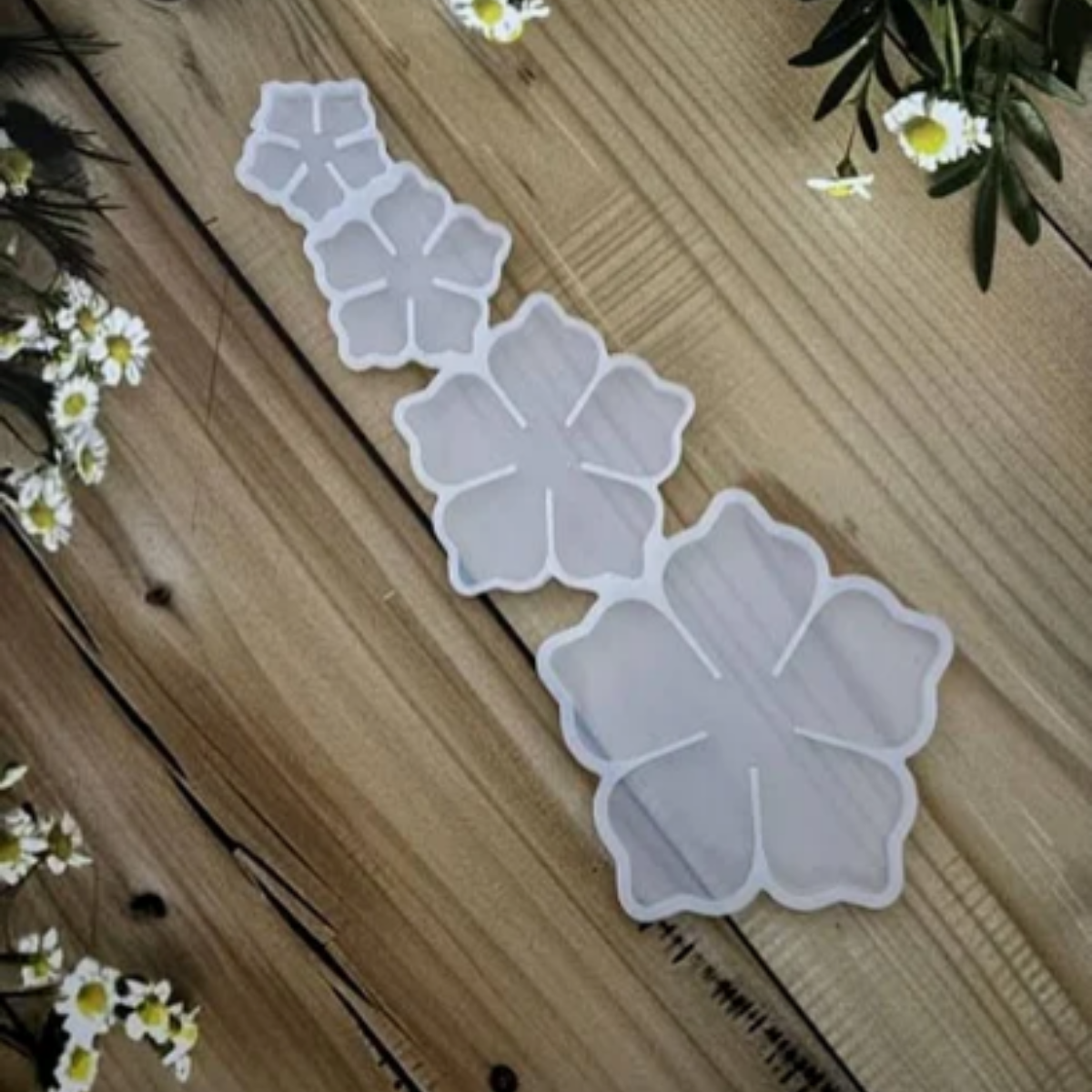 Lagecy Resin art (12) LC238 4 in One Flower Mould 4X4 3X3 2X2 1.5X1.5 Inch - Image 1