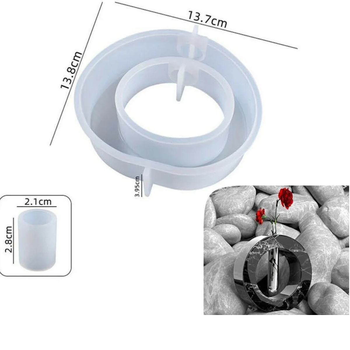 Lagecy Resin art - 2026-08-15T145158.304 LC127 Round Planter With Tube 5" Mould 40mm Depth - Image 1