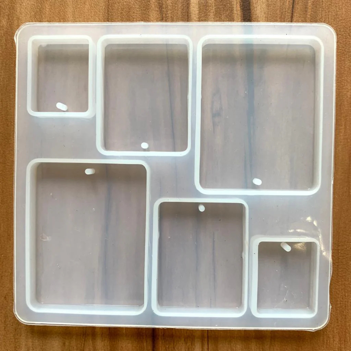 Lagecy Resin art (29) LC219 6 Cavity Rectangle Mould 10.8 X 10.2 CM 6 MM DEPTH - Image 1
