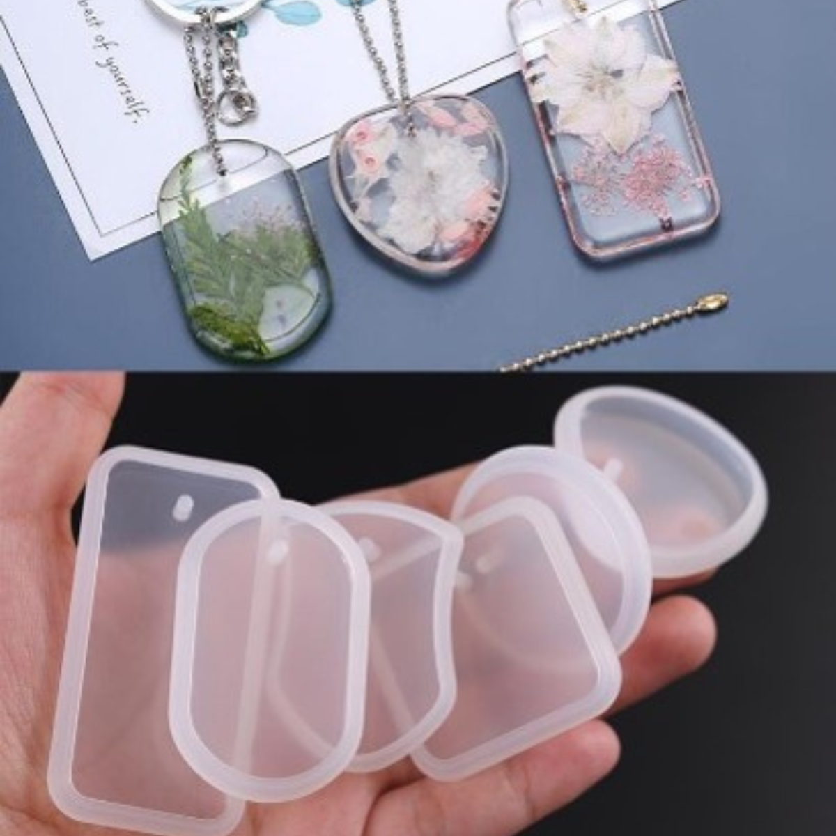 Lagecy Resin art (38) LC207 5 pcs Set Keychain Pendent Mould - Image 1
