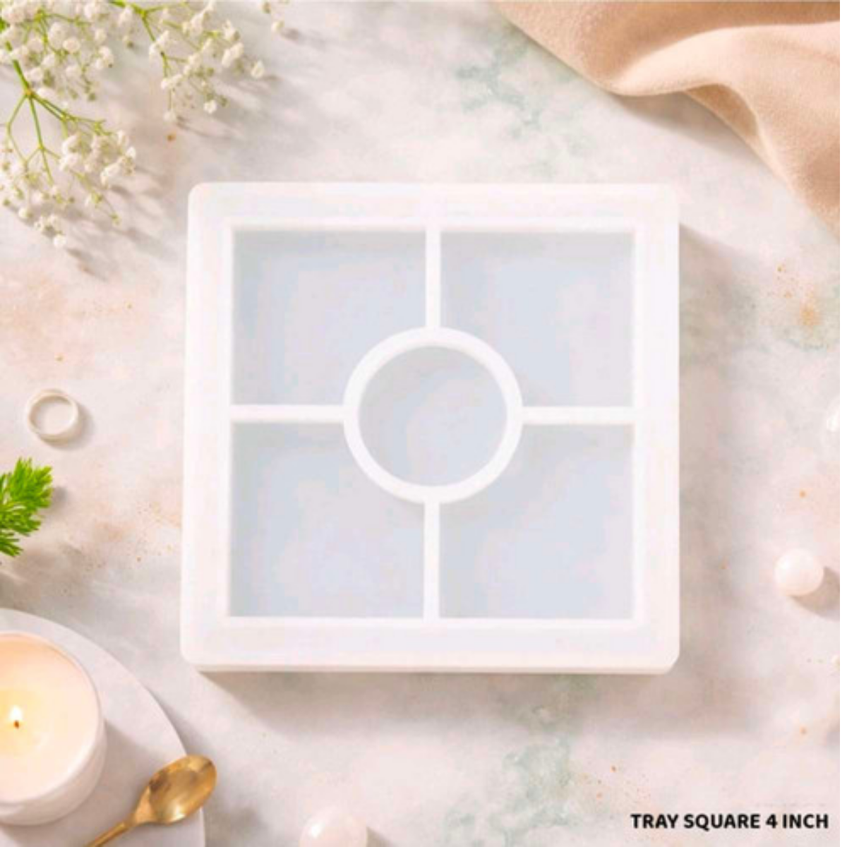 Lagecy Resin art (43) LC97 4 inch Square Border Mould 10x10 cm 10mm Depth - Image 1