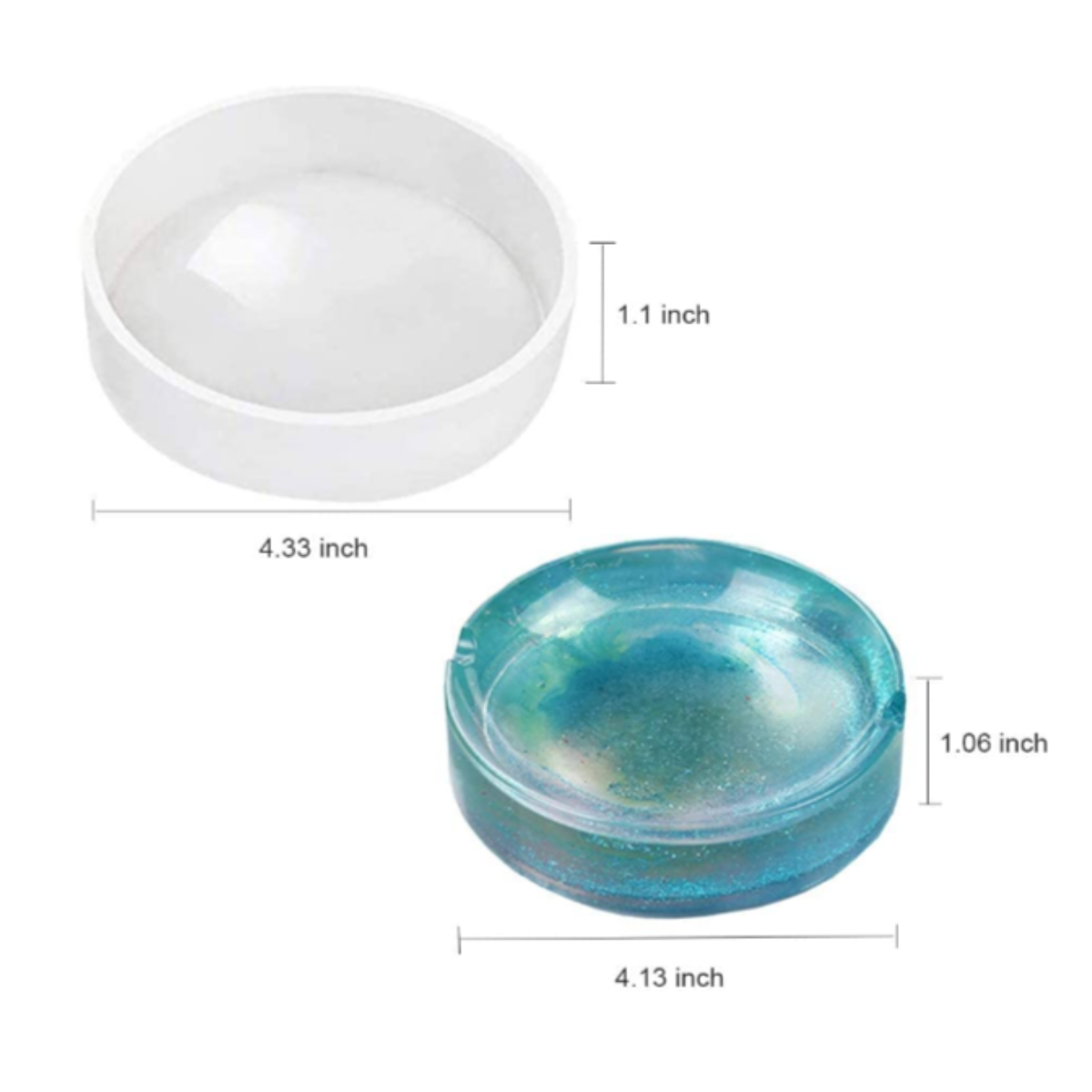 Lagecy Resin art (8) LC291 4 Inch Round Ash Tray Mould 10x10 Cm 15Mm Depth - Image 1