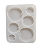 LC243  6 Cavity Round Mould 10.7 X 7.9  CM 6mm Depth