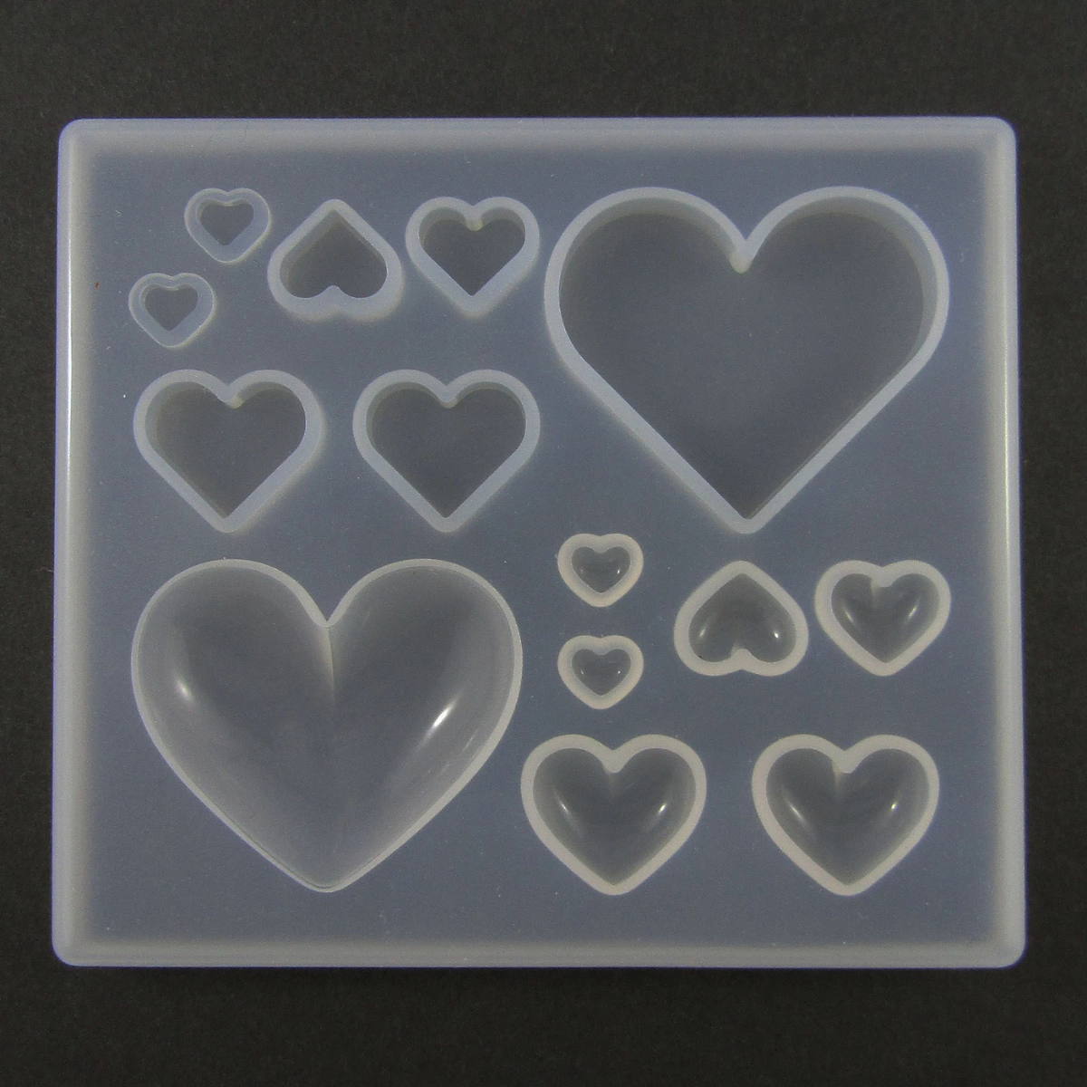 Lagecy Resin art (91) LC148 14 Cavity Heart Bigg Mould 5inch x 5.5inch 5mm Depth - Image 1