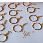 LG102 Keychain With Jupping Ring Gold Silver 12 pcs Pack