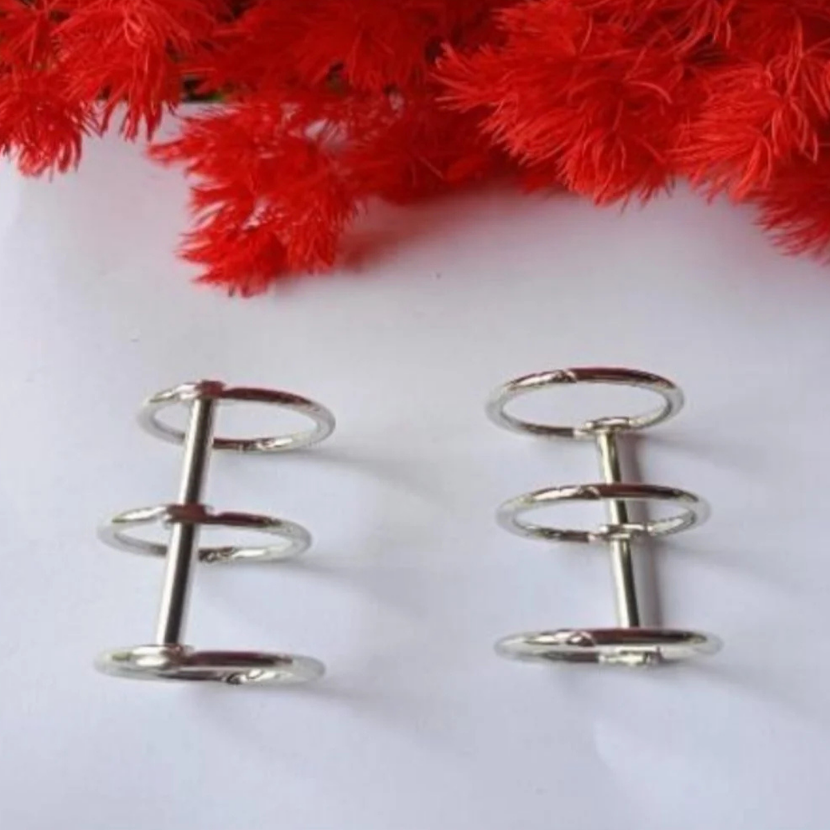 Lagecy Resin art (62) LG104 Book Ring silver 2Pcs - Image 1